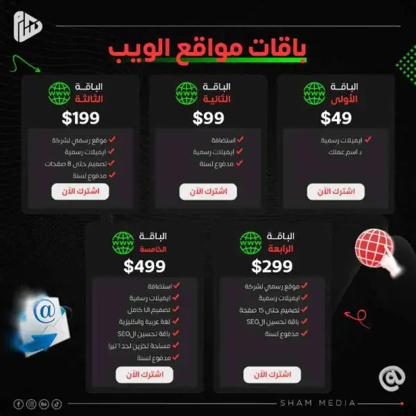 باقات الويب والمواقع الالكترونية